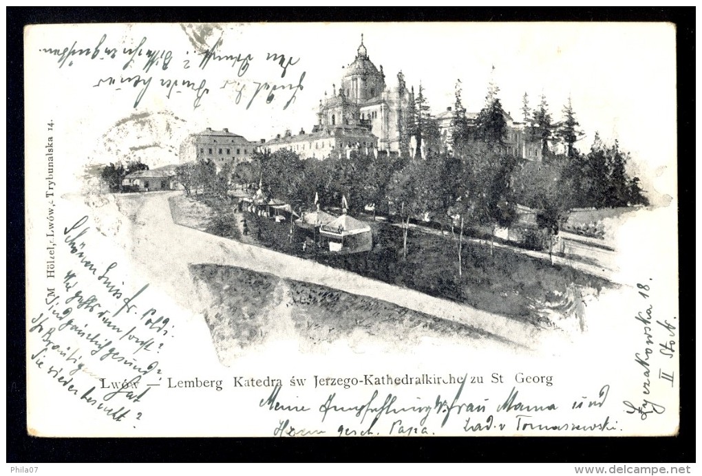 Lwow - Lemberg Katedra Sw Jerzego-Kathedralkirche Zu St. Georg / M. Holzel / Year 1901 / Circulated Postcard - Ukraine