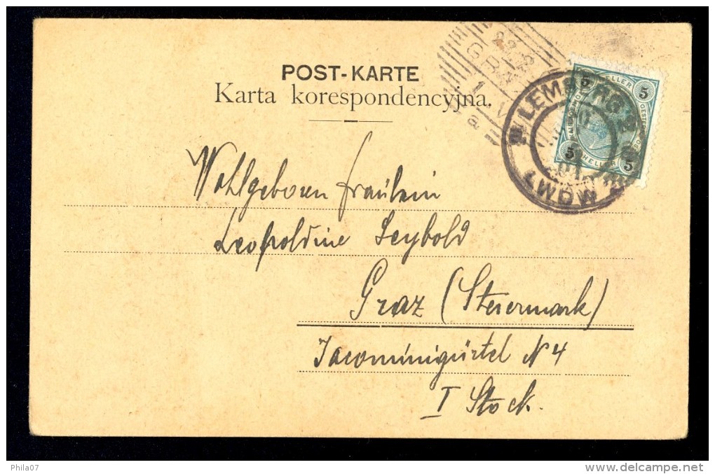 Lwow - Lemberg Katedra Sw Jerzego-Kathedralkirche Zu St. Georg / M. Holzel / Year 1901 / Circulated Postcard - Ukraine
