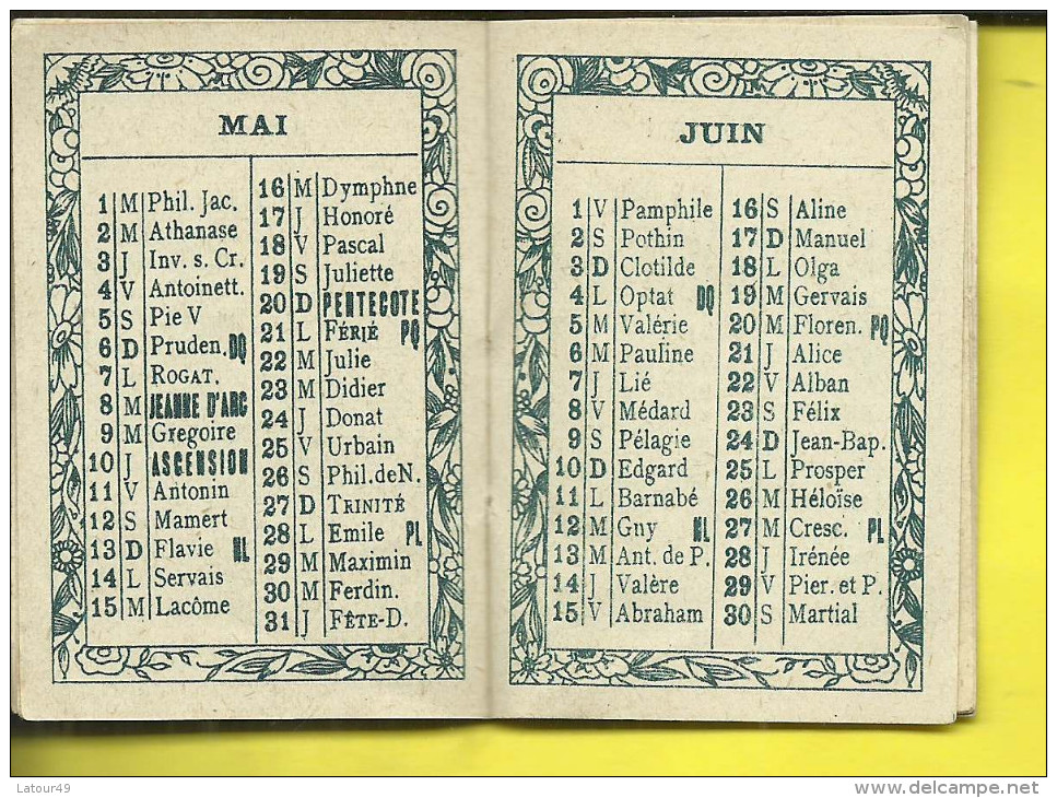 CALENDRIER 1934 CHOCOLAT DELESPAUL HAVEZ  LILLE - Petit Format : 1921-40