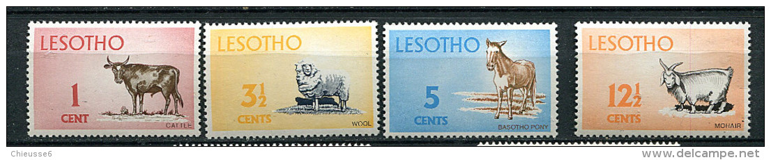 (cl 17 - P13)  Lesotho  ** N° 194 - 198 - 200 - 202 - Série Courante (bovin, Mouton, Poney, Chèvre Mohair) - - Lesotho (1966-...)
