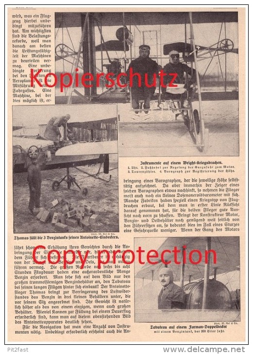 Original Zeitungsausschnitt - 1911 - Wright-Kriegsdrachen , Tabuteau Farman- Doppeldecker , Antoinette !!! - Fliegerei