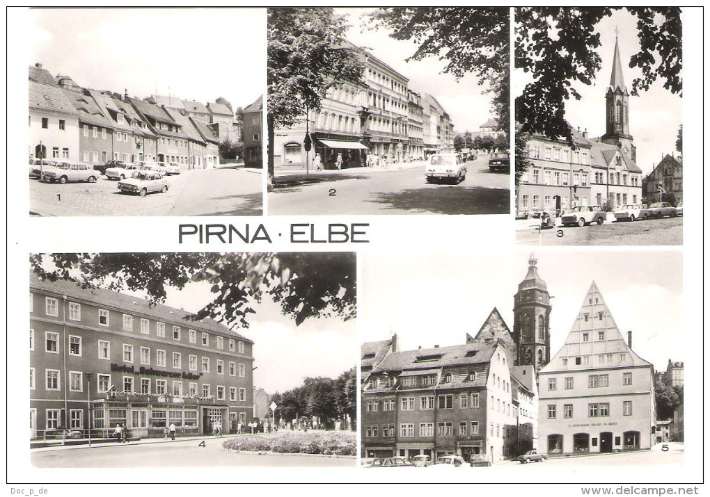 Deutschland - Pirna / Elbe - Tischerplatz - Karl Marx Strasse - Hotel Schwarzer Adler - Markt - Dr. Wilhelm Külz Strasse - Pirna