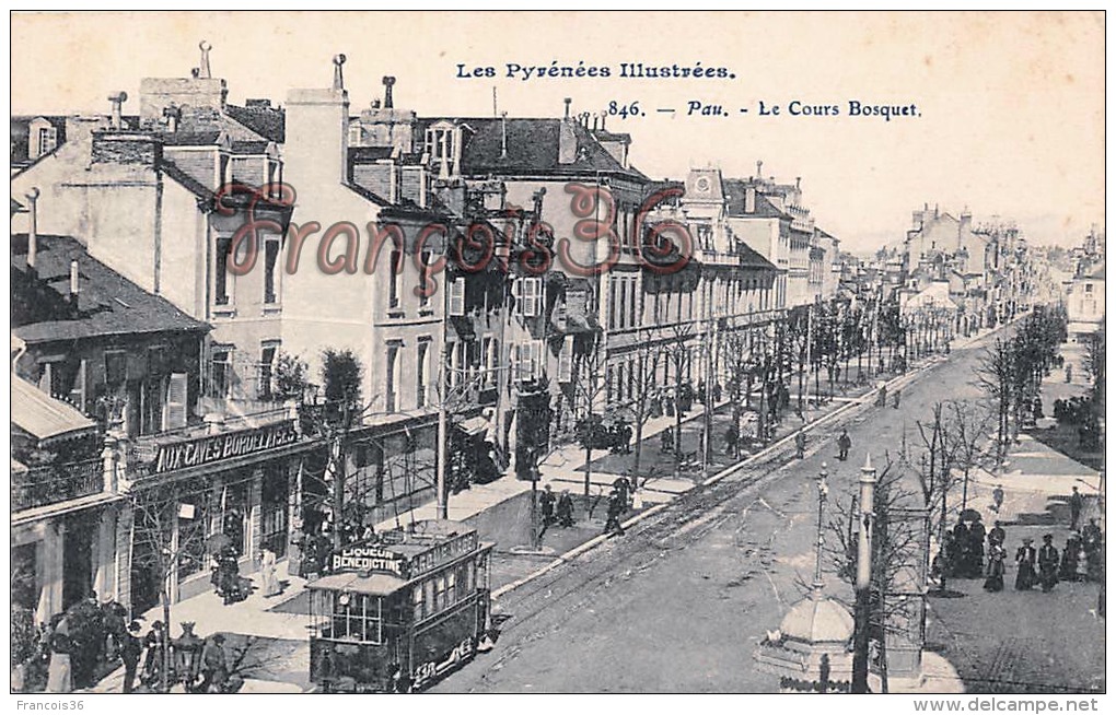 (64) Pau - Le Cours Bosquet - Pub Bénédictine Tramway - Trés Bon état - 2 SCANS - Pau