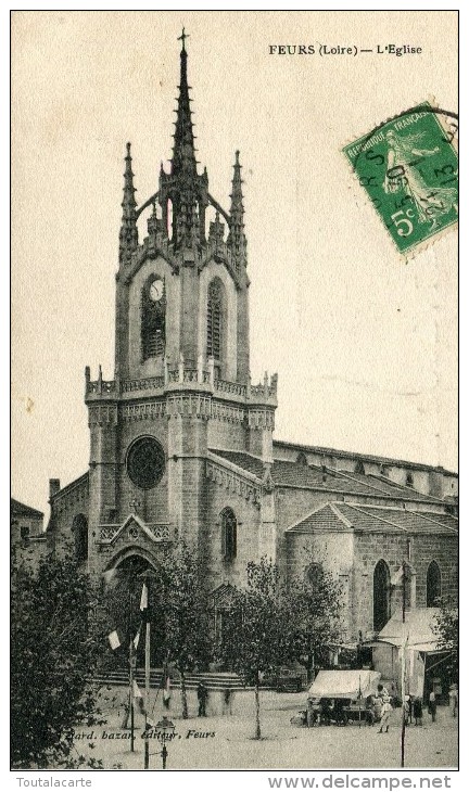 CPA 42 FEURS L EGLISE 1913 - Feurs