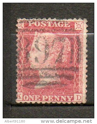 Grand Bretagne Victoria 1p Rouge Brun 1840  N°3 - Usati