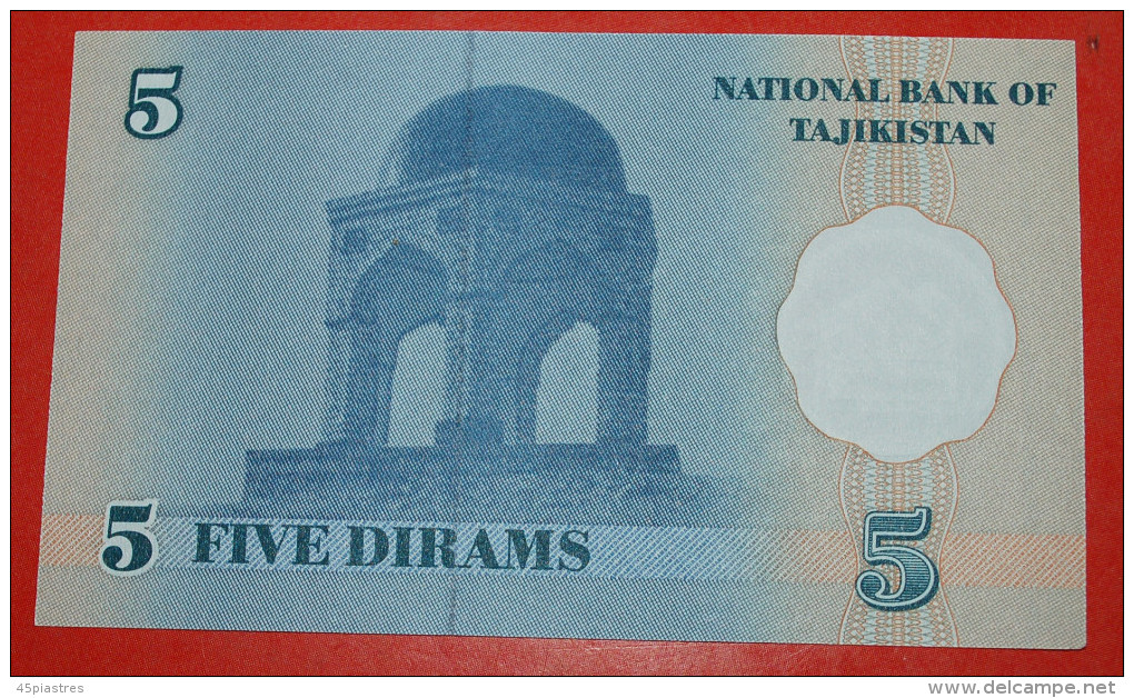 * PALACE & SHRINE ★ Tajikistan (ex. USSR, Russia)★ 5 DIRAMS 1999! UNC CRISP!  LOW START ★ NO RESERVE! - Tadzjikistan