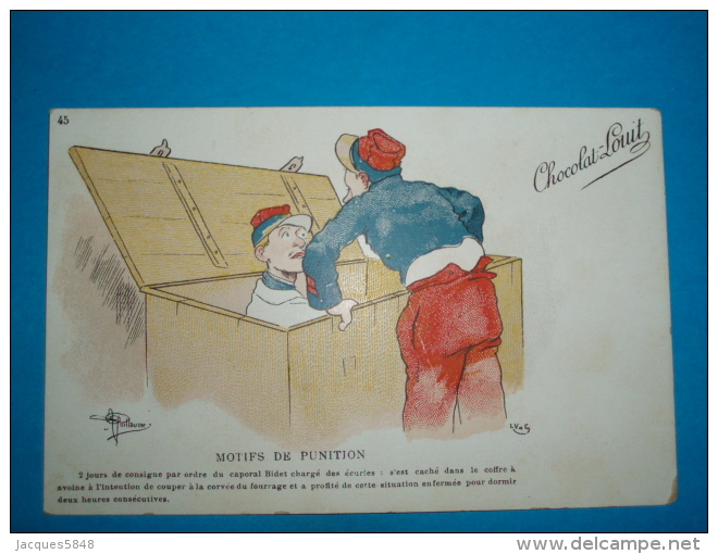 Illustrateurs ) Guillaume - Année 1900 - Publicité : Chocolat-louit - N° 45 - Motifs De Punition - Guillaume