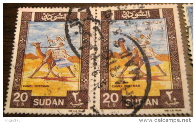 Sudan 1991 Arab Postman &pound;20 X2 - Used - Soedan (1954-...)