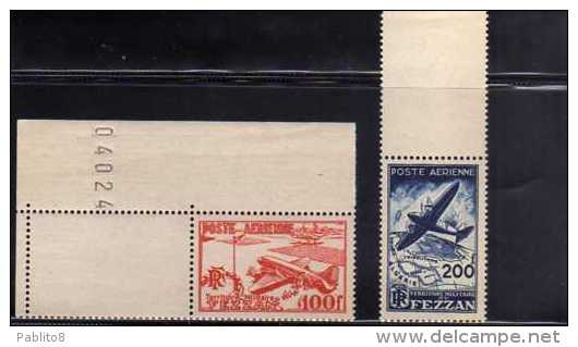 FEZZAN 1948 TERRITORIO MILITARE POSTA AEREA AIR MAIL AVION SERIE COMPLETA COMPLETE SET MNH - Nuovi