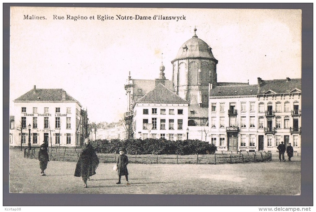 MALINES . Rue Ragéno Et Eglise Notre - Dame D'Hanswyck . - Mechelen