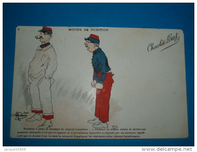 Illustrateurs ) Guillaume - Année 1900 - Publicité : Chocolat-louit - Motifs De Punition  N° 6 - Guillaume