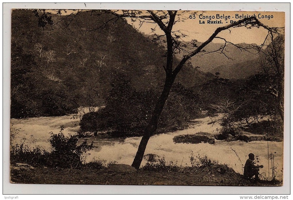 Congo Belge, Carte Postale, Le Fleuve Ruzizi, 10 C., Matadi, 6 -3-20 - Postwaardestukken