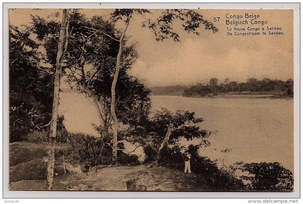 Congo Belge, Carte Postale, Le Fleuve Congo à Sendwe, 5 C., Boma, 18-9-13 - Entiers Postaux