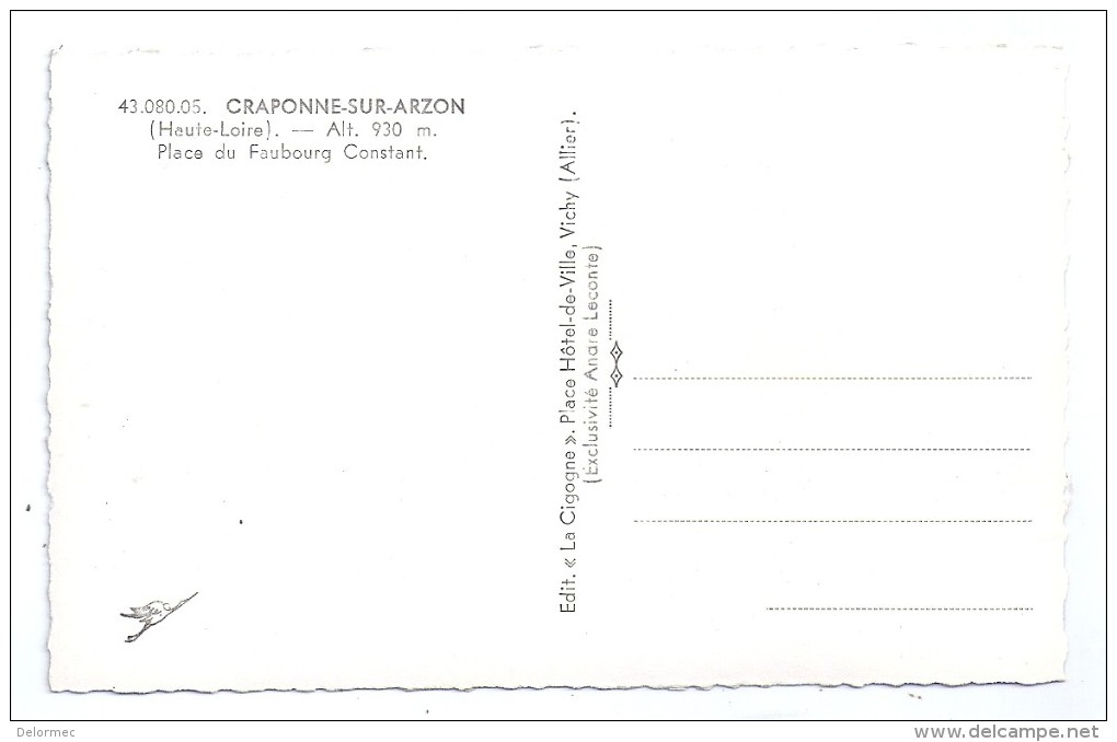 CPSM Photo Craponne Sur Arzon Place Faubourg Constant économats Du Centre Centra Pompe à Essence Pub Energic Energol - Craponne Sur Arzon