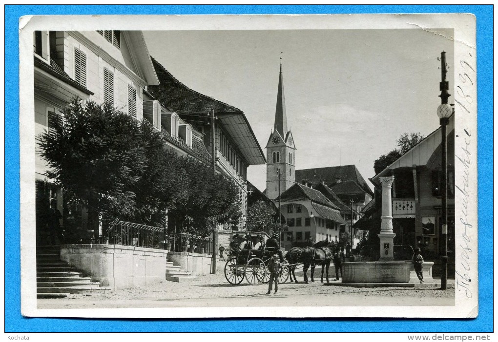 OV1032, Herzogenbuchsee, Photo De 1899, Cheval, Calèche, Pferd, Kalesche, Animée, GF, Circulée Sous Enveloppe 1952 - Herzogenbuchsee