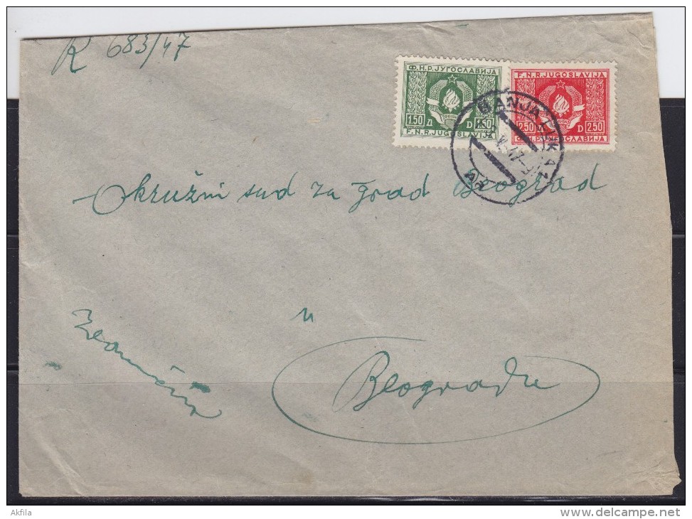 6731. Yugoslavia, 1947, R-letter From Banja Luka To Belgrade With Official Stamps - Briefe U. Dokumente