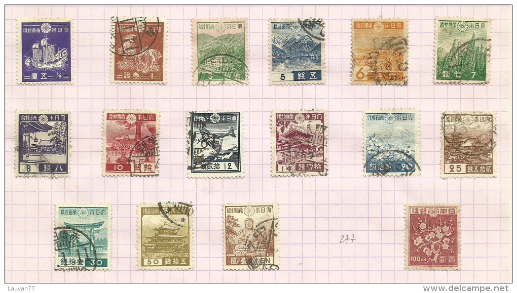 Japon N°262 à 276, 278 Cote 16 Euros - Used Stamps
