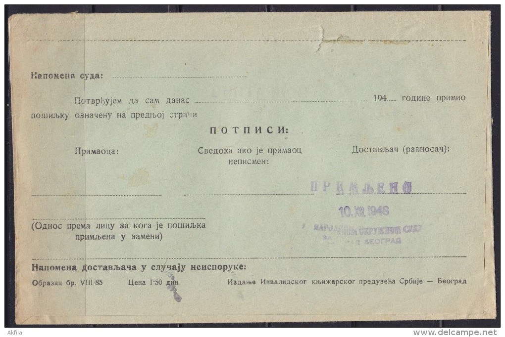 6738. Yugoslavia, 1948, Letter - Covers & Documents