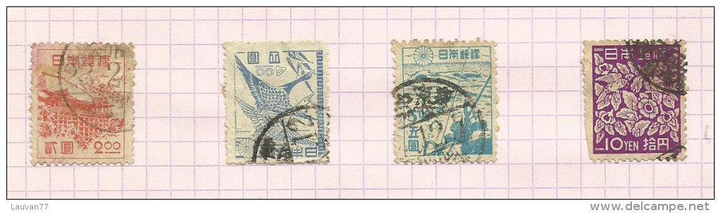 Japon N°380B à 380E Cote 1.80 Euros - Oblitérés