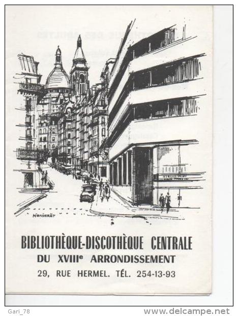 Dépliant Bilbiothèque Discothèque Centrale Du 18e Arrondissement - Advertising