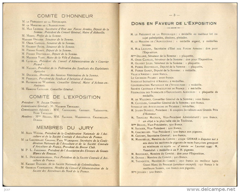 12e Exposition Nationale D´Animaux De Basse-Cour/Syndicat Des Aviculteurs De Picardie/Palmarès/Amiens/1950 - Animaux