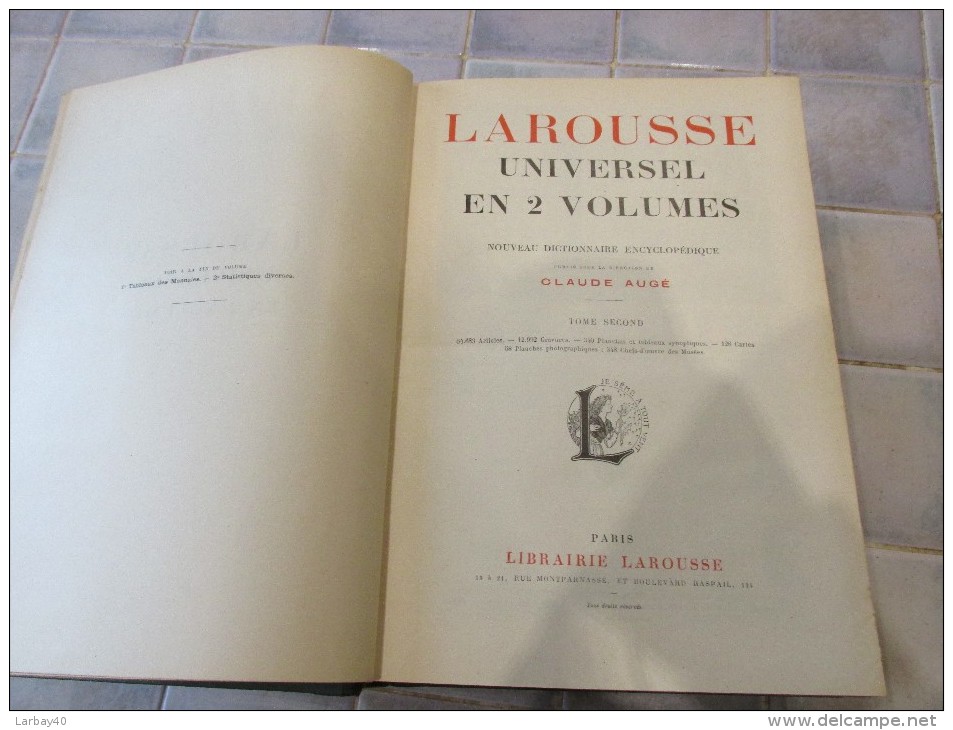 Larousse Universel En 2 Volumes - Wörterbücher