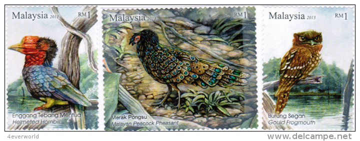 2013 Peacock Pheasant Hornbill Owl Cat Bird Malaysia Stamp MNH - Malaysia (1964-...)