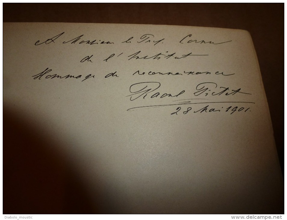 1897 (rare,avec Dédicace Manuscrite Raoul Pictet Au Professeur Cornu) ETUDE CRITIQUE Du MATERIALISME Et Du SPIRITUALISME - Gesigneerde Boeken