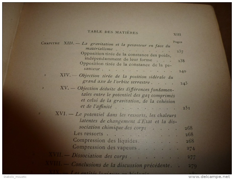 1897 (rare,avec dédicace manuscrite Raoul Pictet au professeur Cornu) ETUDE CRITIQUE du MATERIALISME et du SPIRITUALISME