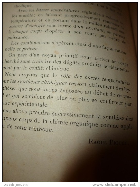 1897 (rare,avec dédicace manuscrite Raoul Pictet au professeur Cornu) ETUDE CRITIQUE du MATERIALISME et du SPIRITUALISME