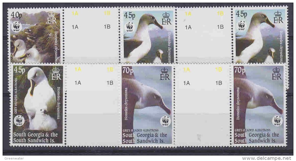 South Georgia 2003 WWF/Grey Headed Albatross 4v Gutter ** Mnh (19387) - Georgia Del Sud