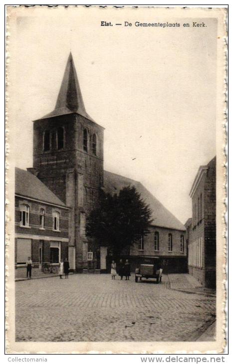 Lot 16 oude postkaarten  Puyvelde Nederbrakel Gijzenzele Elst Pollaere  Moerzeke Schipperskapel Exaarde Landskouter