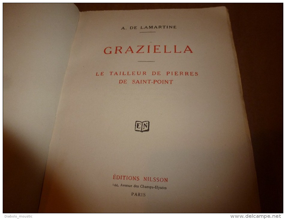 1928 GRAZIELLA  Le Tailleur De Pierres De St-Point Par Lamartine,belles Aquarelles Opaques Maurice Berty, Ed. Nilsson - 1901-1940