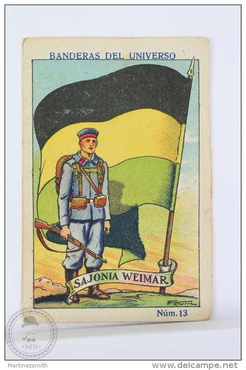 Rare 1900´s Trading Card/ Chromo - WWI Saxe- Weimar Flag & Military Uniform - Otros & Sin Clasificación