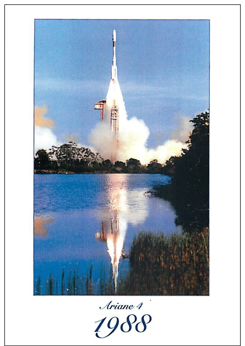 AVION 50   CPM   30 Ans  Décollage Lanceur Européen Ariane  15/06/1988  Kourou Guyane - Espace