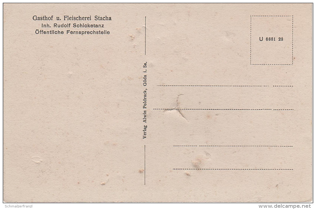 AK Gasthof Fleischerei Stacha Schicketanz Bei Demitz Thumitz Bischofswerda Schmölln Bautzen Wölkau Göda Burkau Uhyst - Demitz-Thumitz