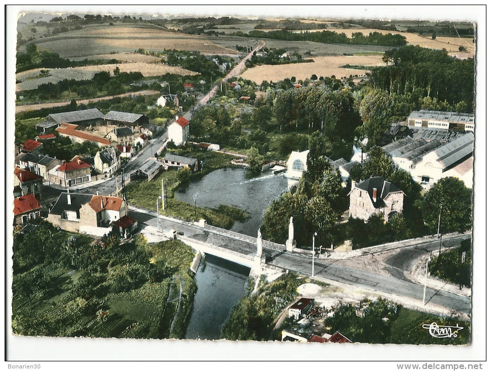 CPSM 51 FISMES VUE AERIENNE LE PONT SUR LA VESLE - Fismes