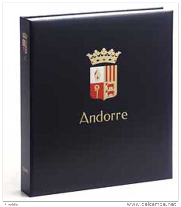 DAVO 1441 Luxus Binder Briefmarkenalbum Andorra (Frankreich / Spanien) I - Groß, Grund Schwarz