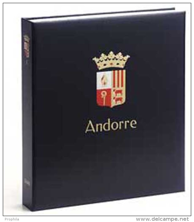 DAVO 1442 Luxus Binder Briefmarkenalbum Andorra (Frankreich / Spanien) II - Large Format, Black Pages