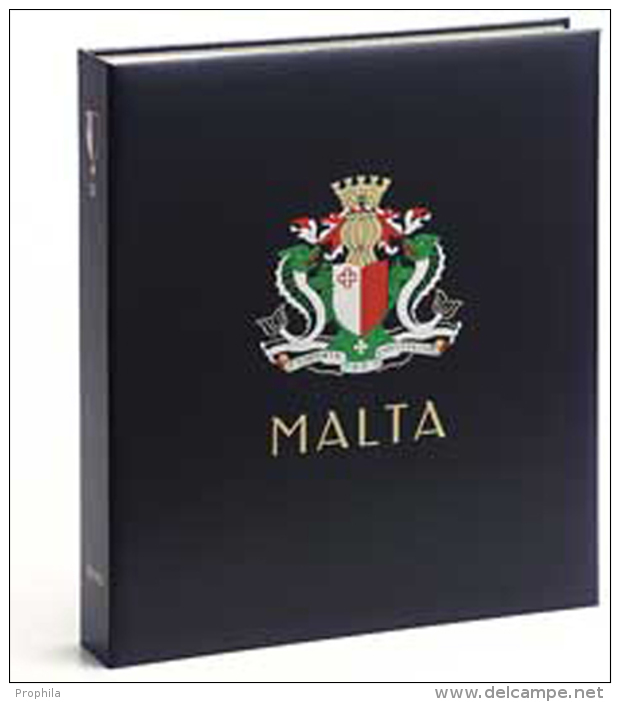 DAVO 6644 Luxus Binder Briefmarkenalbum Malta IV Rep. - Grand Format, Fond Noir