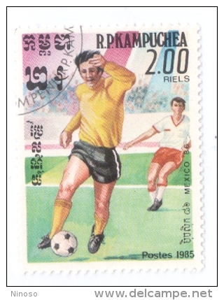 KAMPUCHEA 1986CAMPIONATO CALCIO MONDIALE USATO - Kampuchea