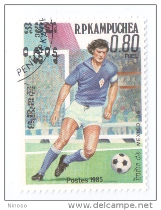 KAMPUCHEA 1986CAMPIONATO CALCIO MONDIALE USATO - Kampuchea