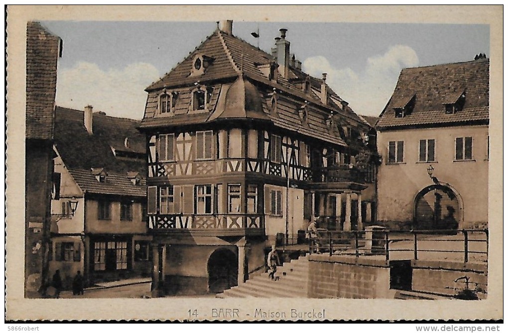 CARTE POSTALE ORIGINALE ANCIENNE  COULEUR : BARR LA MAISON BURCKEL  ANIMEE BAS RHIN (67) - Barr