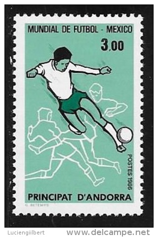 ANDORRE   -  TIMBRE  N° 350    -  MEXICO 86 COUPE DU MONDE DE FOOTBALL -    NEUF  -  1986 - Unused Stamps