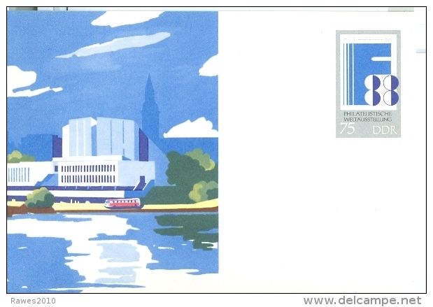 DDR Sonderpostkarte 1988 Ungebraucht Briefmarkenweltausstellung Finlandia Helsinki Stadtansicht - Postcards - Mint