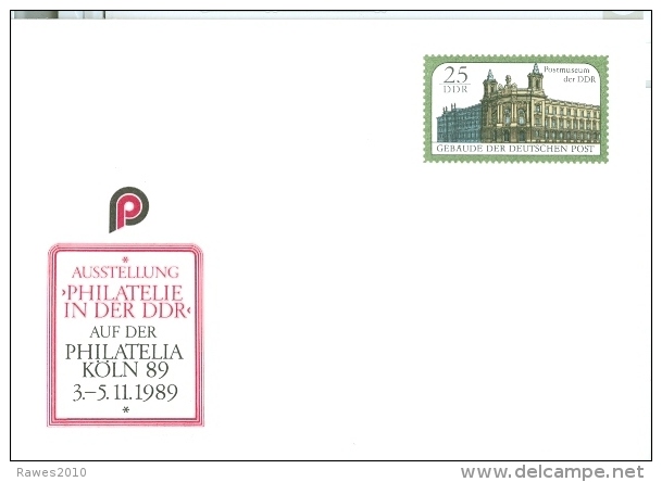 DDR Sonderpostkarte 1989 Ungebraucht Briefmarkenausstellung Philatelia Köln Postmuseum (= Deutsche Einheit) - Postcards - Mint