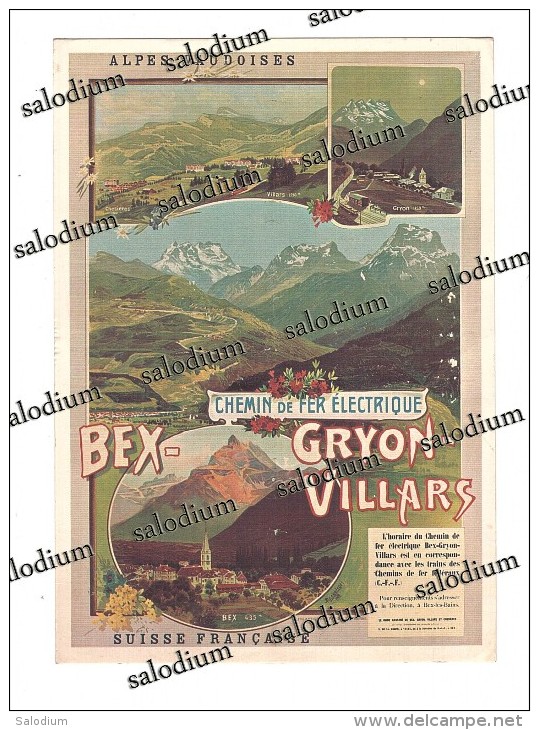Alpes Vaudoises - Gryon Villars Chesieres Bex Chemin De Fer Electrique - Storia Postale COMPUTER - Villars-les-Moines