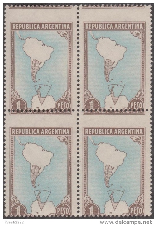 Argentine 1951 Y&T 512. Piquage à Cheval. Territoire Antarctique Argentin. Carte De L´Argentine Et De L´antarctique. MNH - Other & Unclassified