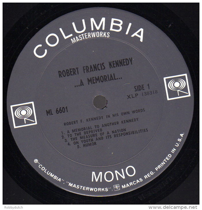 * 2LP *  ROBERT FRANCIS KENNEDY - A MEMORIAL (USA 1969 EX-!!!) - Andere & Zonder Classificatie