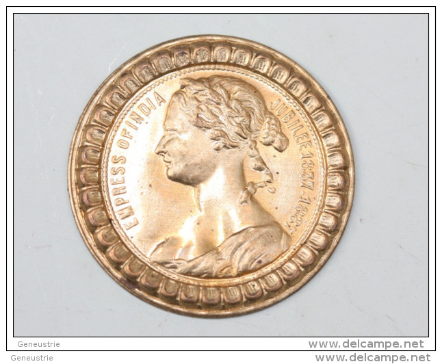 Ebauche De Cuivre De Jeton "Reine Victoria - Empress Of India - Jubilee 1837-1887" Queen Victoria Token - Indes - Royaux/De Noblesse